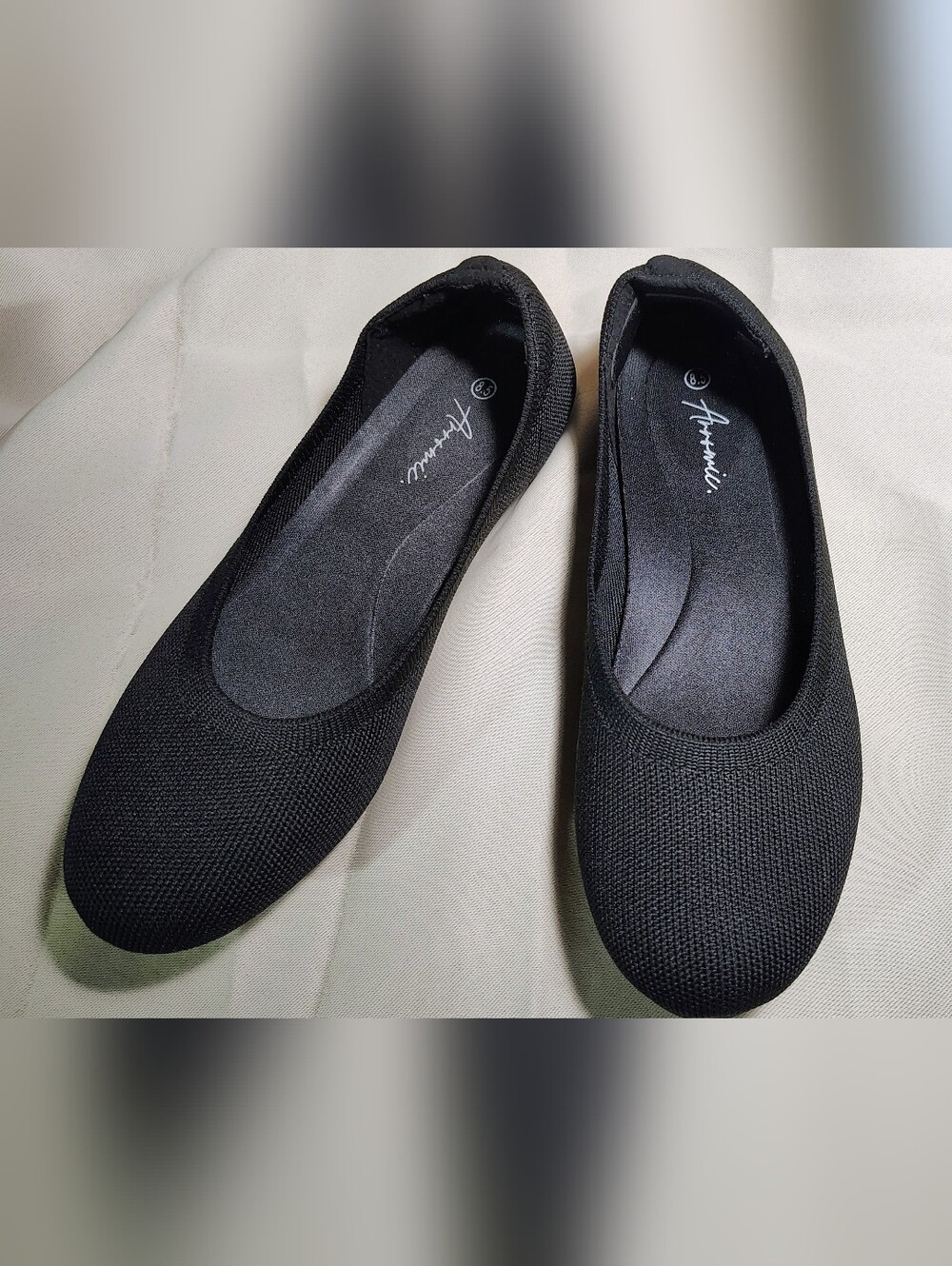 Women's Black Knit Ballet Flats